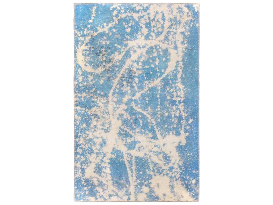 Lahore Abstract Hand-Knotted Wool Area Rug 3x5 in Blue