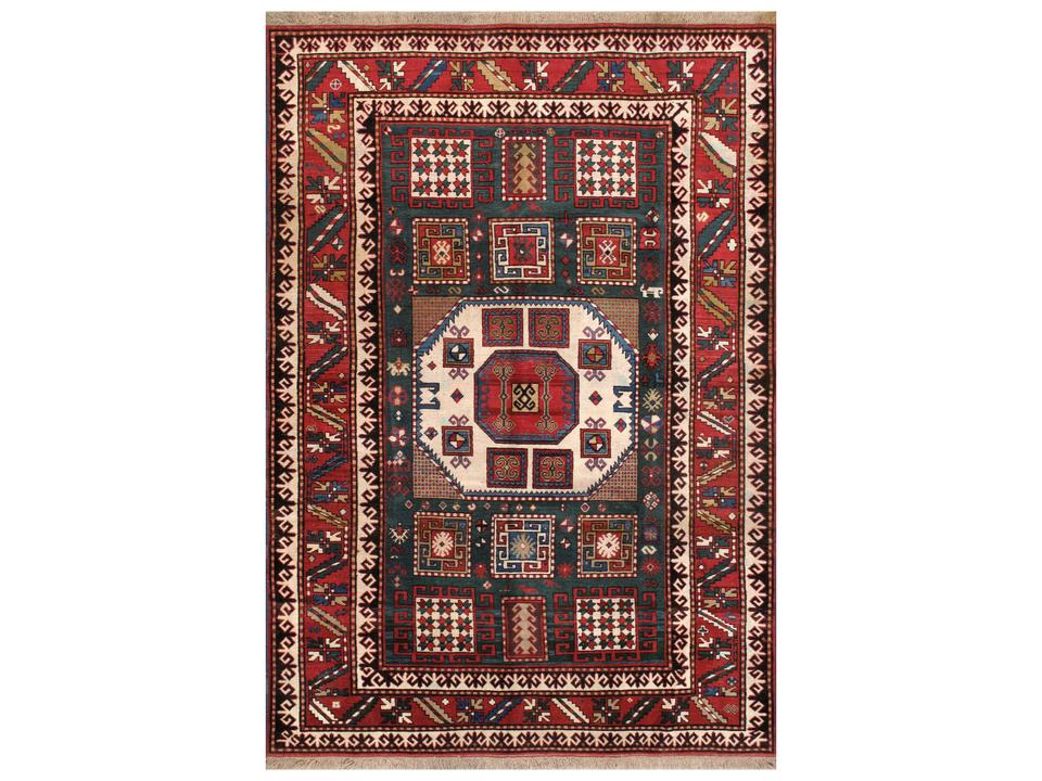 Kazak Bordered Area Rug
