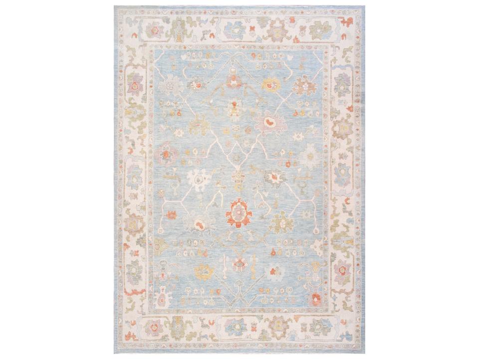 Oushak Hand-Knotted Wool Bordered Area Rug