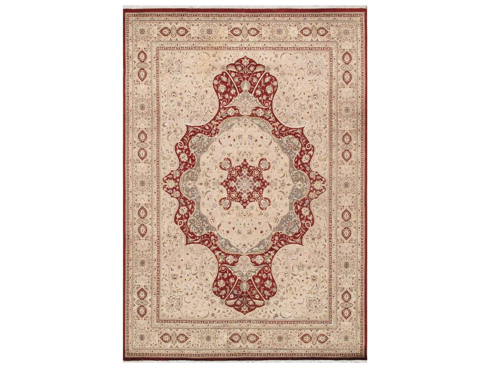 Baku Bordered Hand-Knotted Lamb's Wool Area Rug Multi-Color