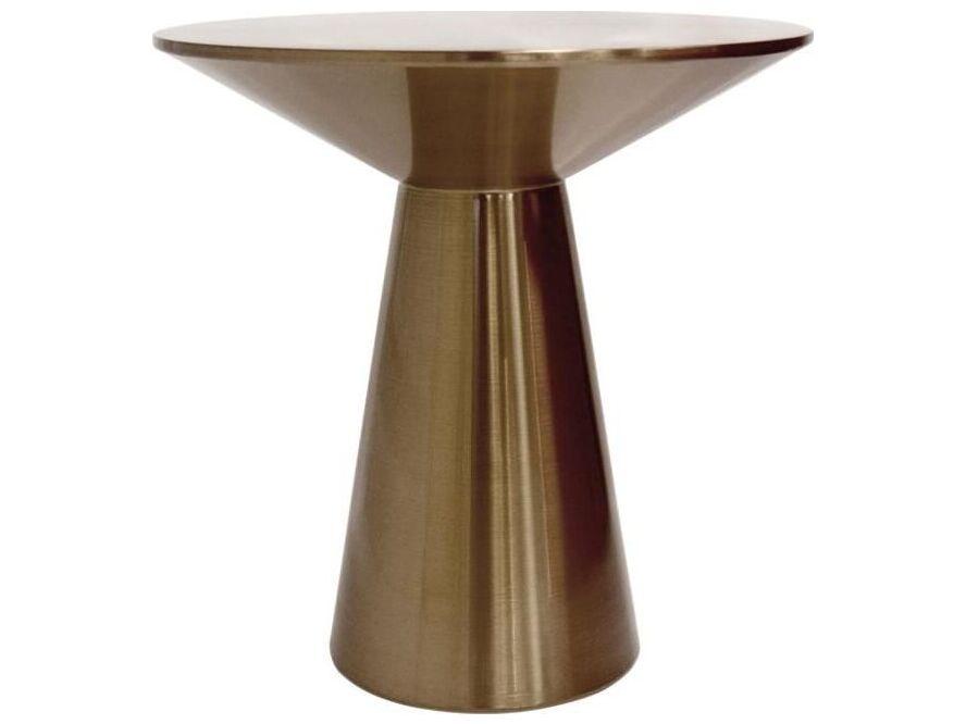 Lorenzo Round End Table in Rose Gold Stainless Steel