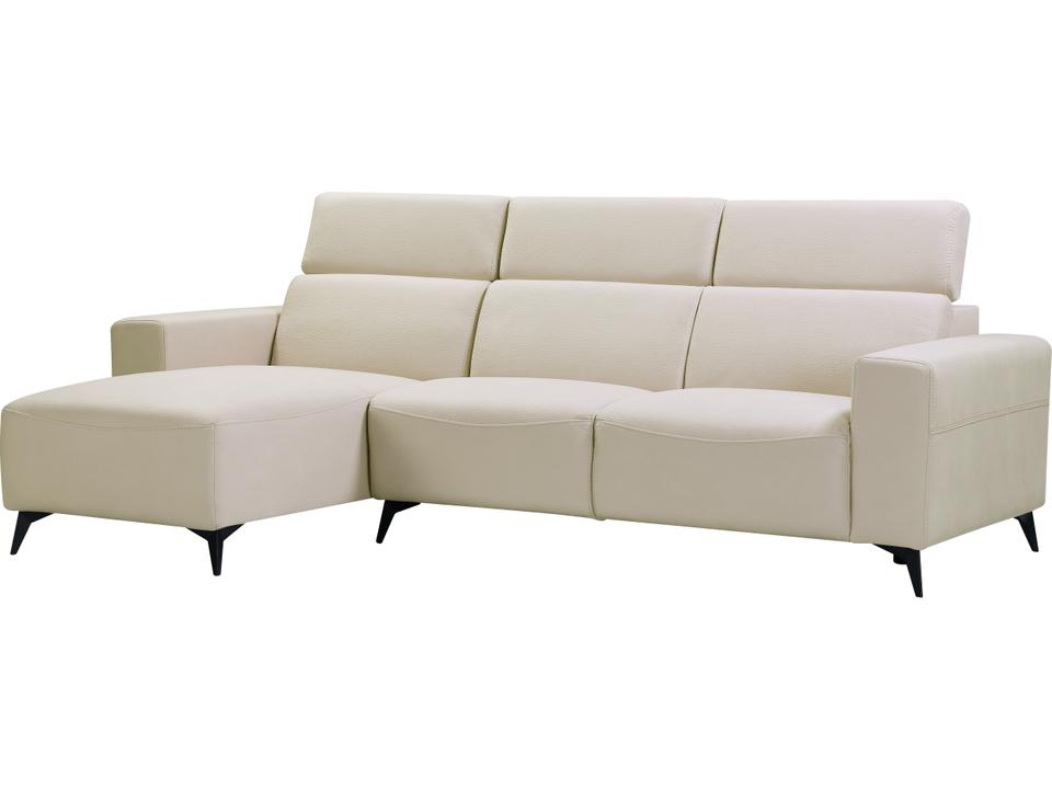 Contempo Bari Modern 4-Seat Faux Suede Sectional Sofa in Beige with Left Chaise