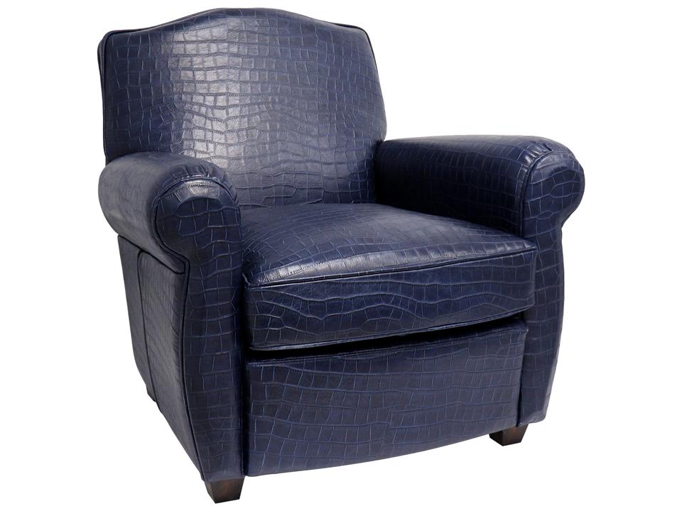 Vicenza Palermo Blue Leather Wing Chair
