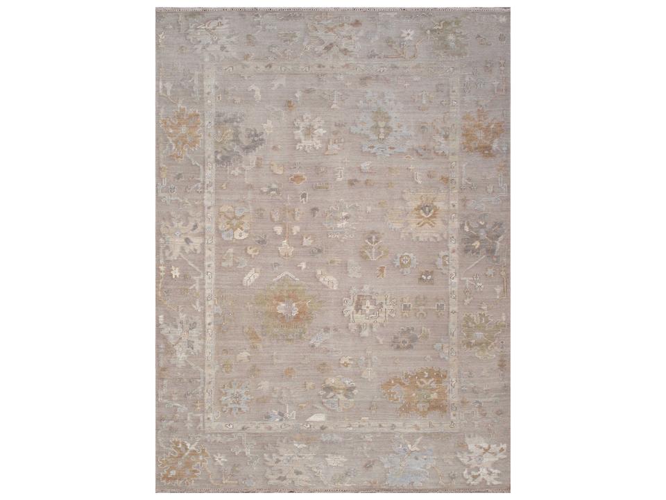 Oushak Hand-Knotted Wool Bordered Area Rug 12x15