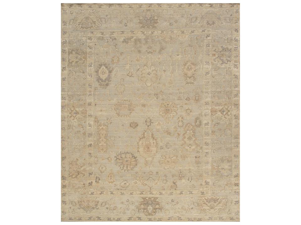Oushak Collection Hand-Knotted Wool Area Rug with Border Design
