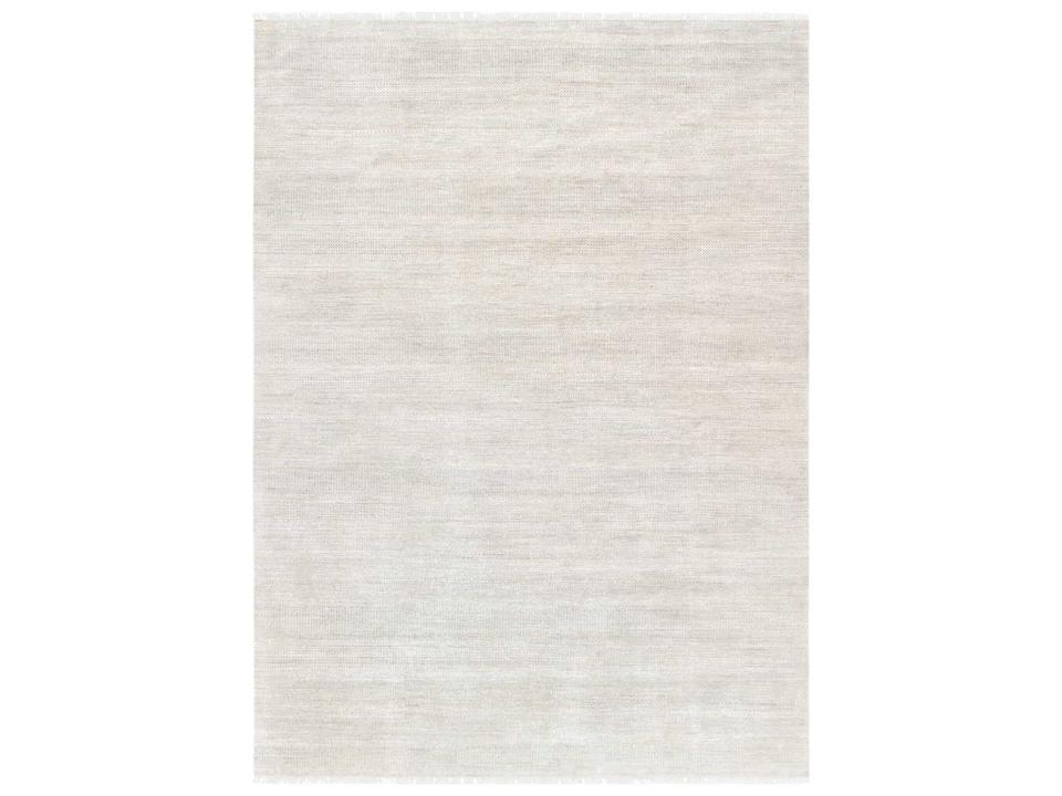 GRASS Collection Hand-Knotted Lamb's Wool Abstract Area Rug in Grey