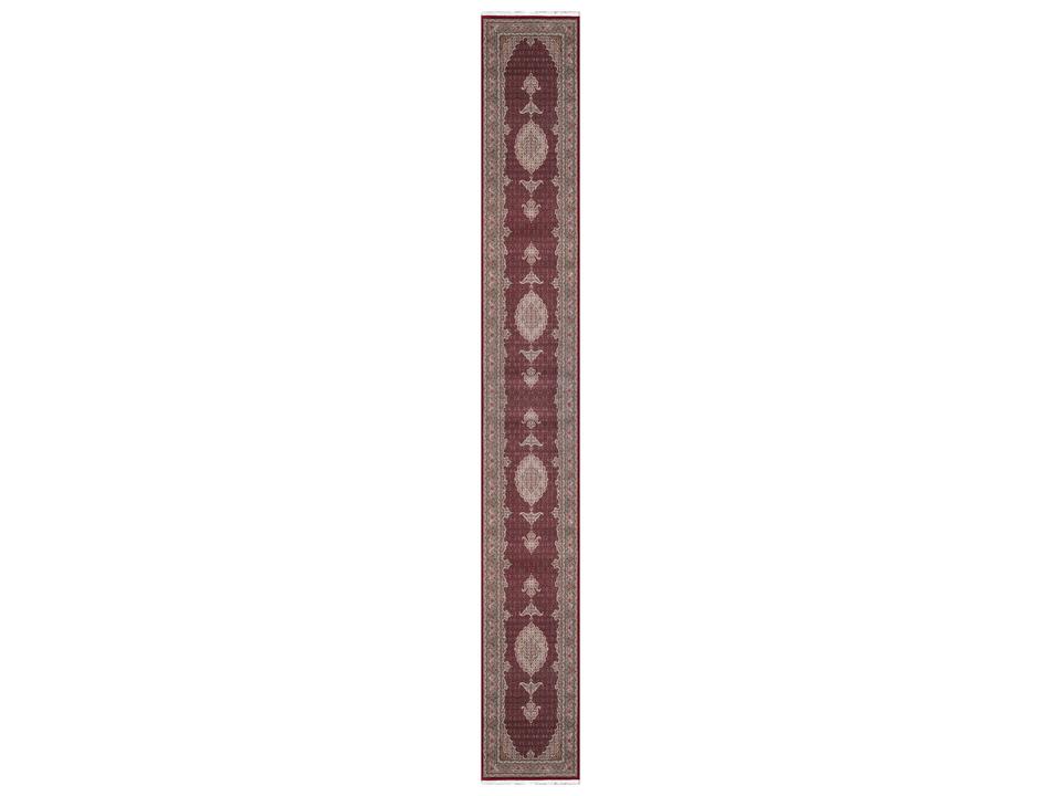 Baku Hand-Knotted Silk Wool Bordered Runner Area Rug