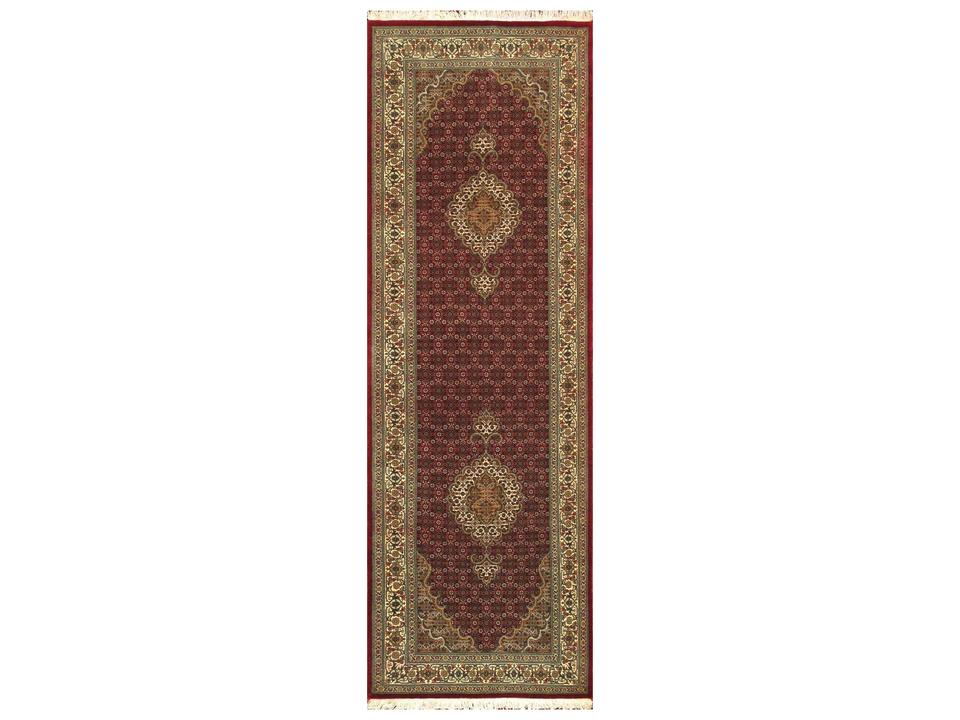 Baku Hand-Knotted Silk and Wool Runner Area Rug