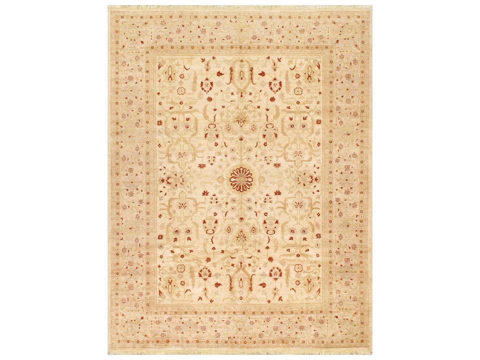 Nomad Art Ziegler Sul 9'2" x 12'2" Hand-Knotted Lamb's Wool Area Rug in Ivory