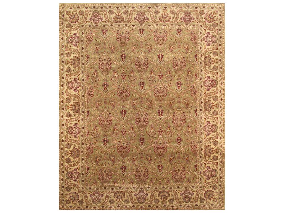 Baku Hand-Knotted Silk and Wool Area Rug