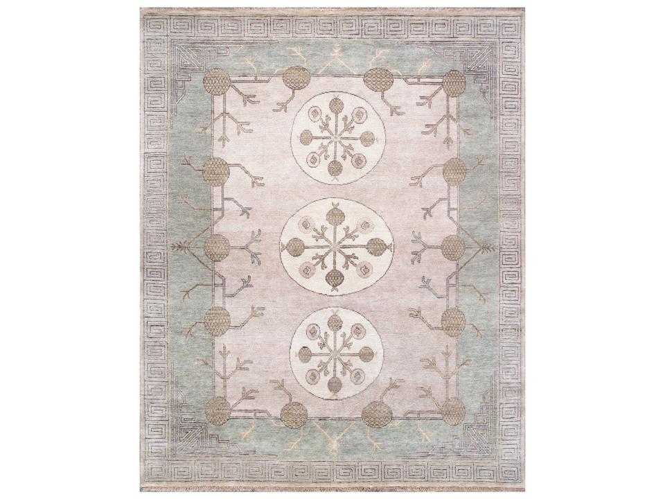Khotan Hand-Knotted Wool Bordered Area Rug 8x10