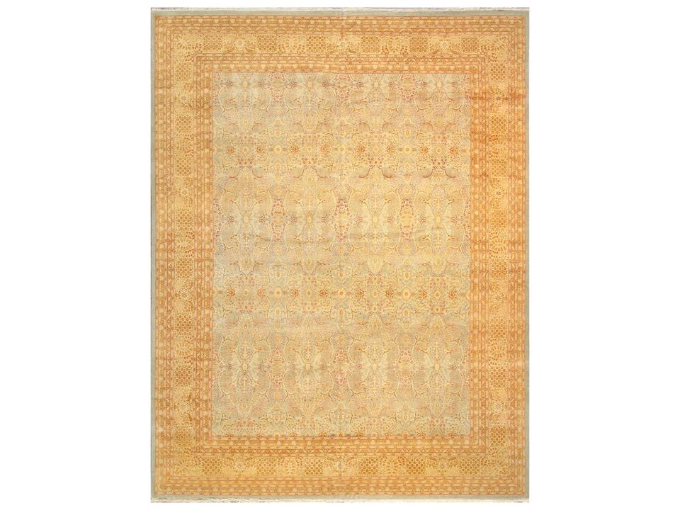 Baku Bordered Hand-Knotted Lamb's Wool Area Rug