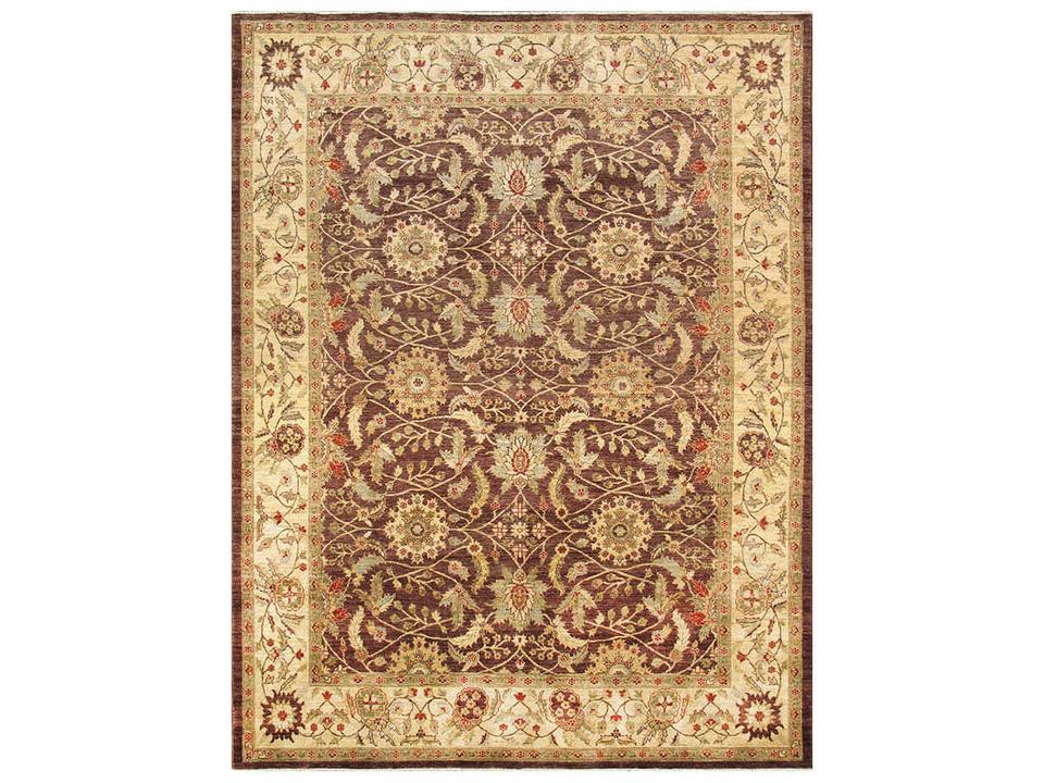 Denver Grey Bordered Hand-Knotted Lamb's Wool Runner Rug 2'8" x 9'3"