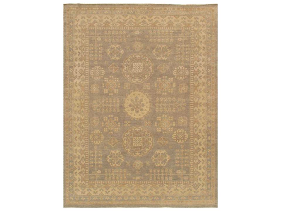 Azerbaijan Bordered Hand-Knotted Wool Area Rug