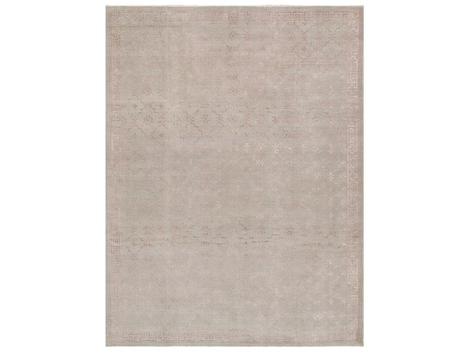 Azerbaijan Silk and Wool Floral Area Rug 10'2" x 14'2" Light Gray