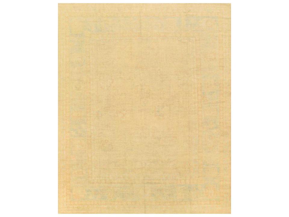 Oushak Hand-Knotted Wool Bordered Area Rug 12 x 15 Ft
