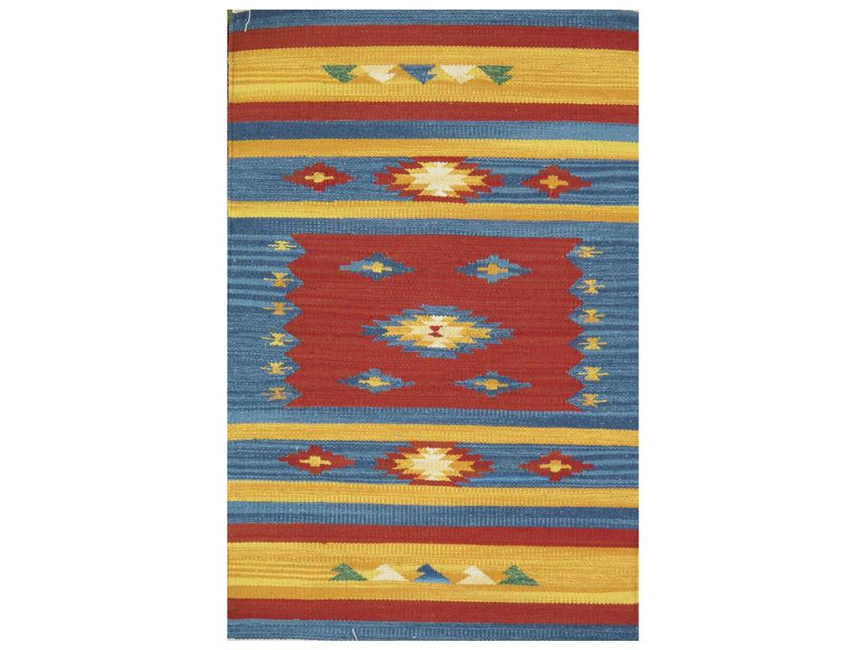 Anatolian Flatweave Cotton Southwestern Area Rug Multi-Color