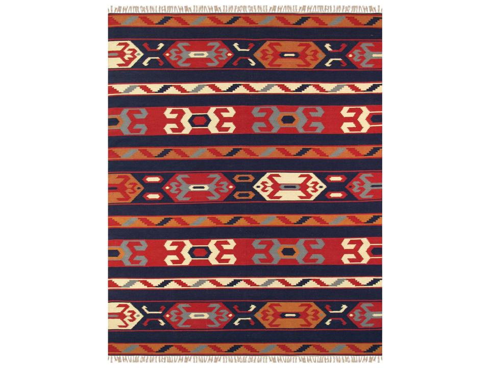 Anatolian Southwestern Hand-Woven Cotton Area Rug 9x12 Multi