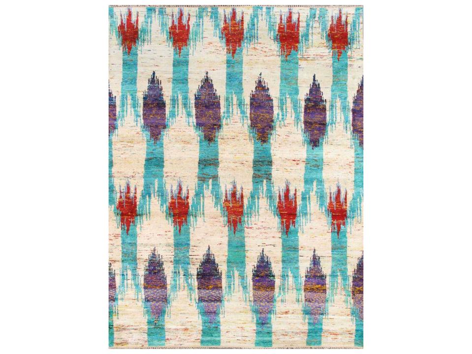 Sari Silk Hand-Knotted Ikat Area Rug