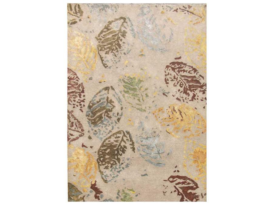 Transitional Floral Hand-Tufted Bamboo Silk and Wool Area Rug 5x8