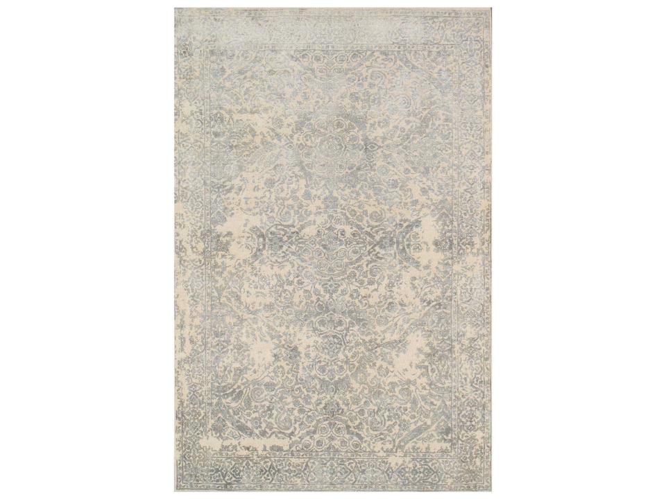 Transitional Hand-Knotted Bamboo Silk and Wool Area Rug