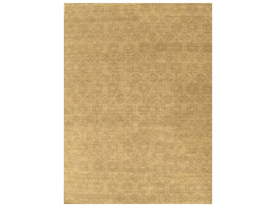 Transitional Floral Hand-Knotted Area Rug in Beige and Taupe