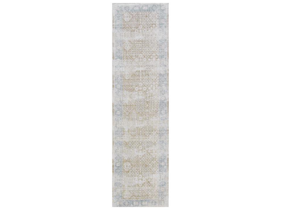 Mona Eterna Transitional Power-Loomed Runner Area Rug in Beige Light Blue