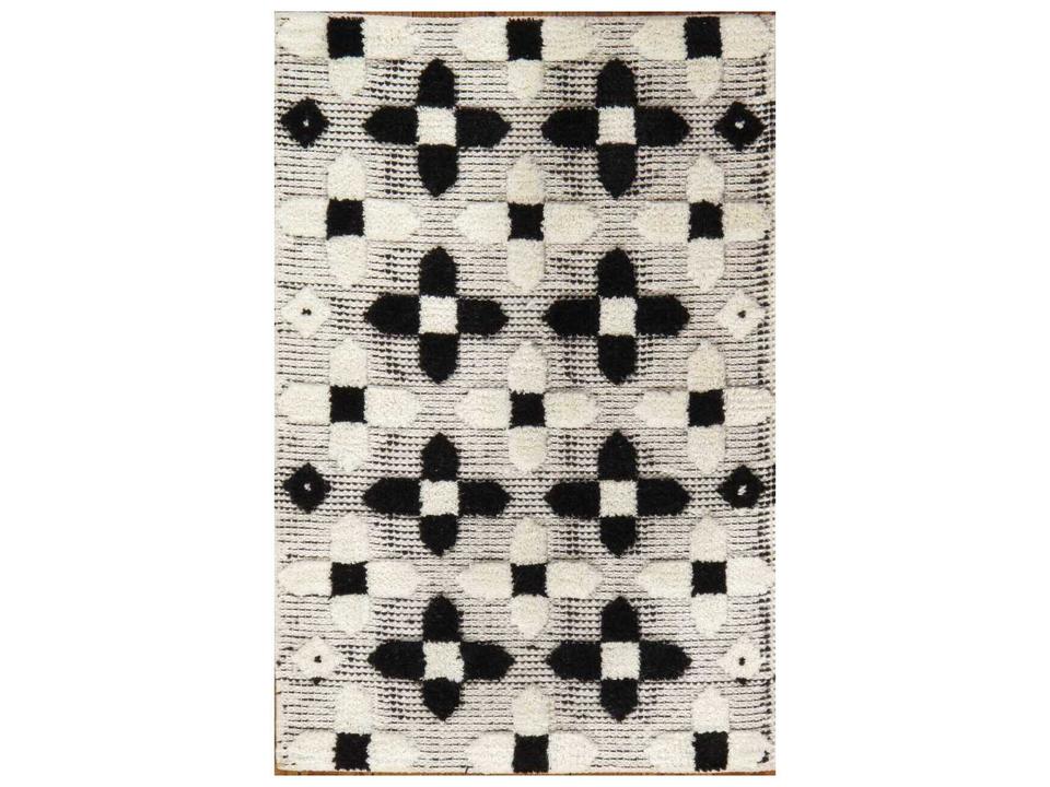 Modern Floral Hand-Knotted Lamb's Wool Area Rug