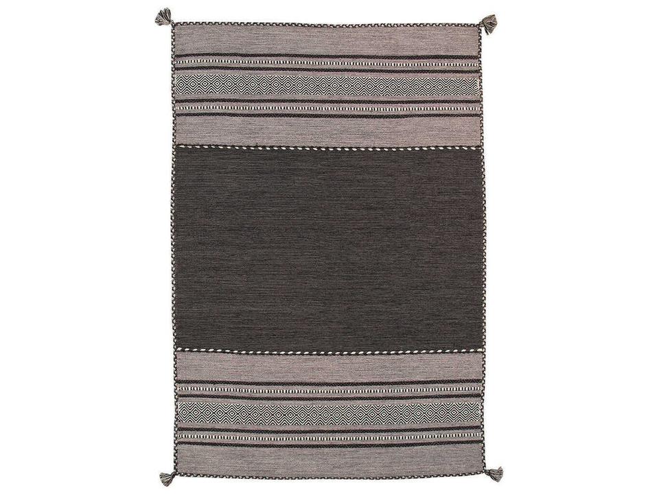 Kilim Striped Wool Area Rug Multicolor