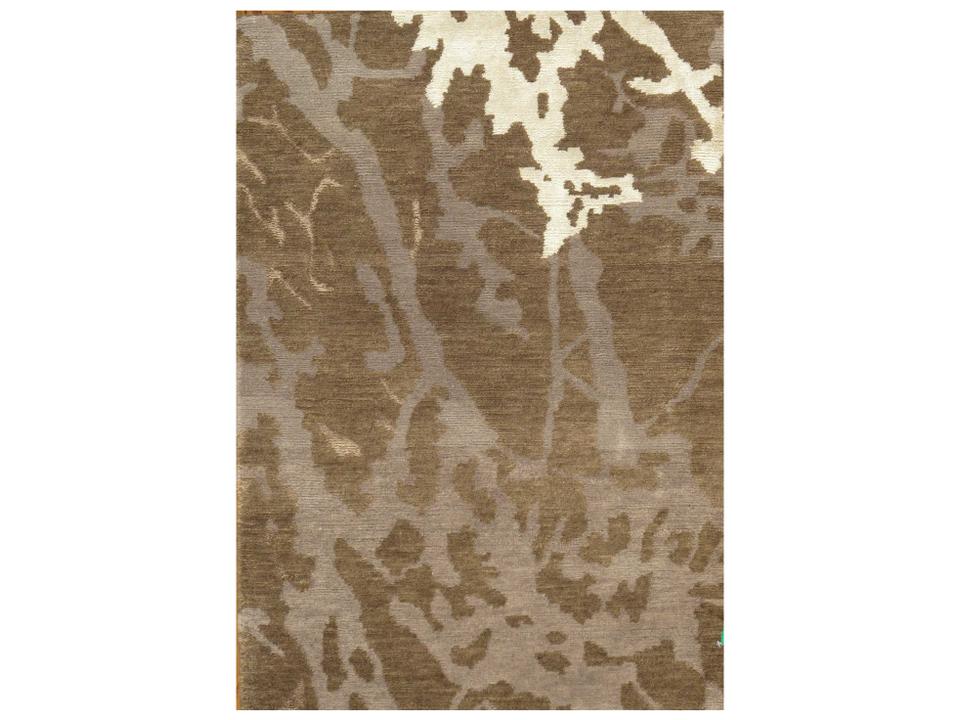 Modern Abstract Area Rug 2x3 Feet Hand-Knotted Silk Wool