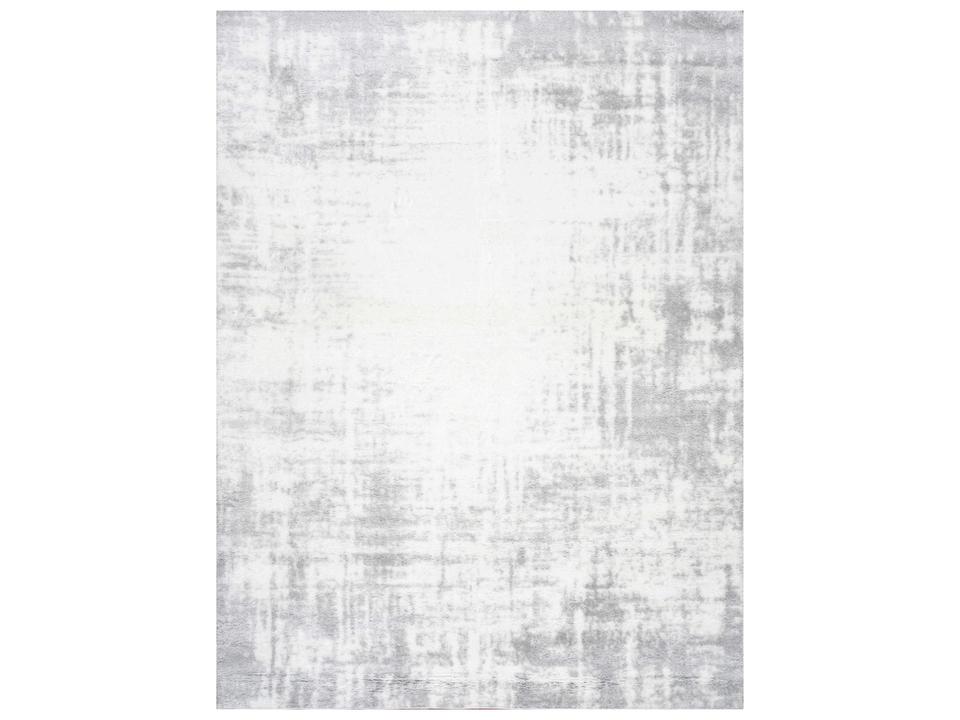 Paris Shag Abstract Power-Loomed Area Rug Ivory and Grey