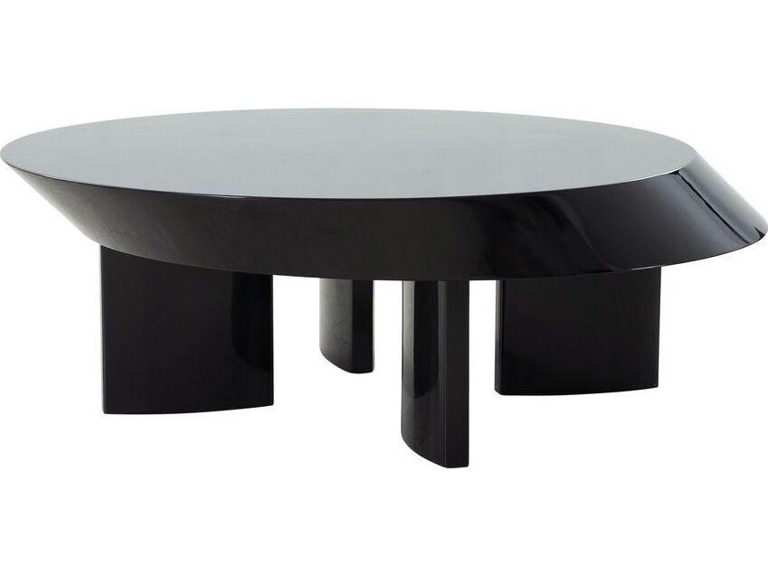 Rivano Oval Wood Shiny Black Coffee Table