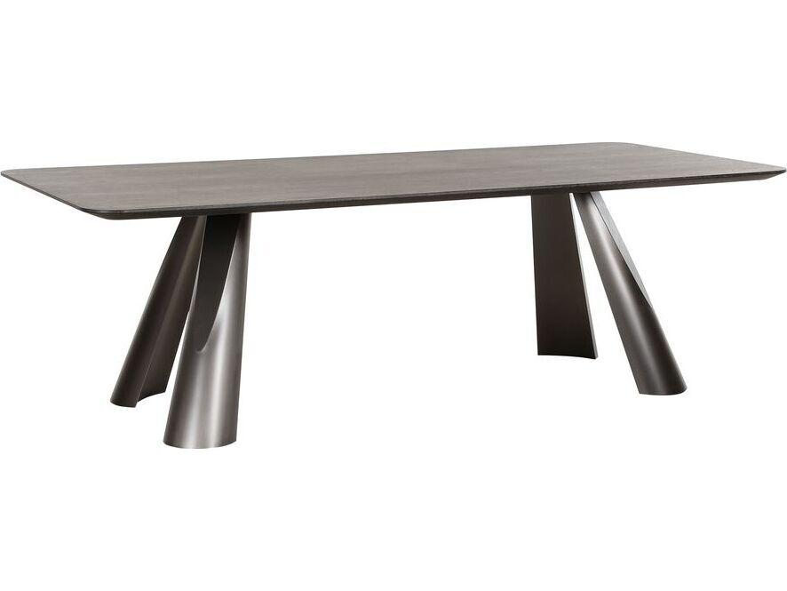 Novara Rectangular Dining Table in Dark Brown Wood