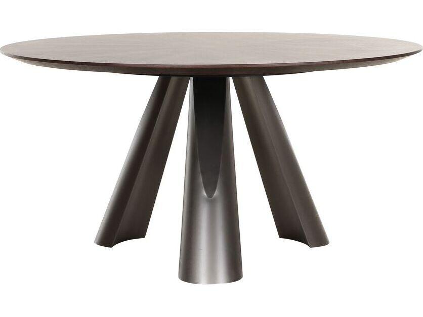 Novara Round Wood Dark Brown Dining Table