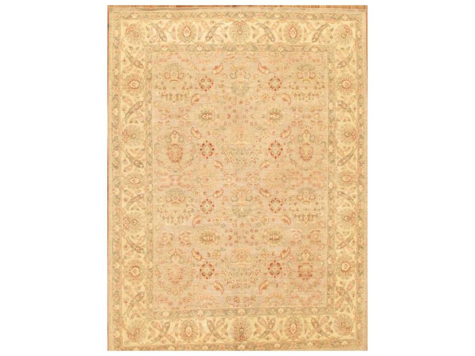 Denver Hand-Knotted Bordered Area Rug in Lamb's Wool