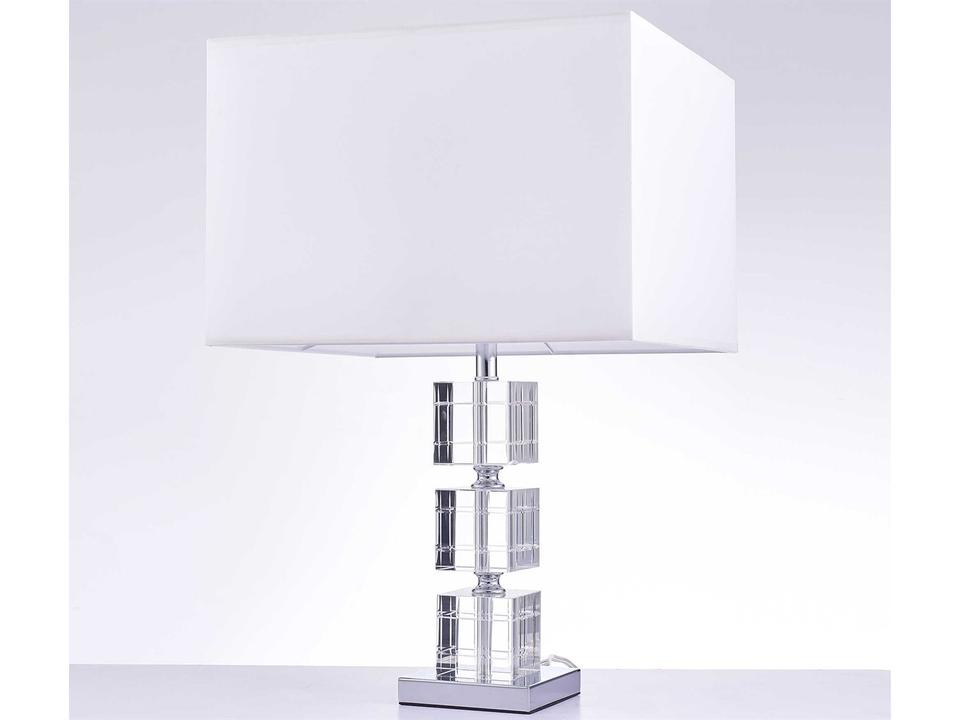 Regal Fredo White Clear Table Lamp with Crystal Accents