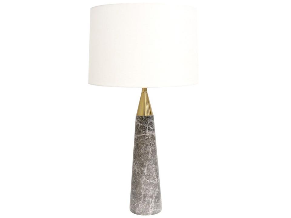 Regal Radiance Marble Buffet Lamp in Gold and Grey