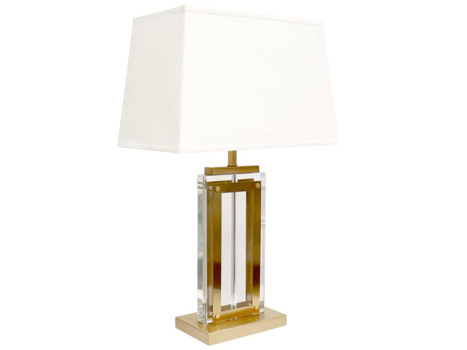 Regal Astoria Clear Gold Buffet Lamp with White Fabric Shade