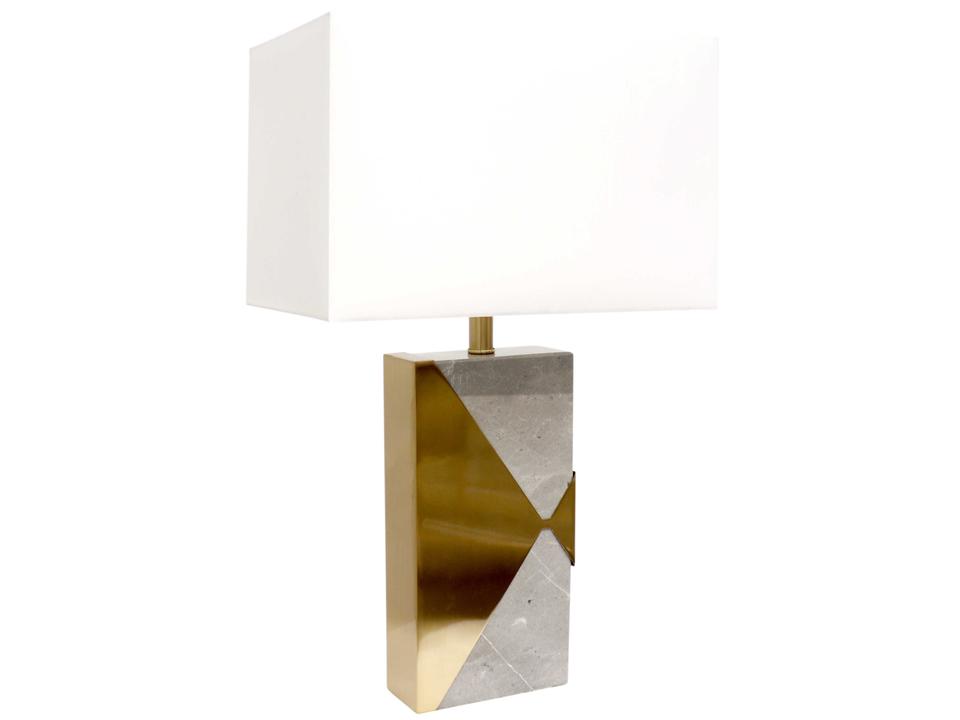 Triumph Modern Table Lamp White Marble Gold Metal
