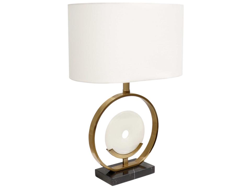 Sphere Collection Modern Table Lamp with Marble and Metal in Gold and White