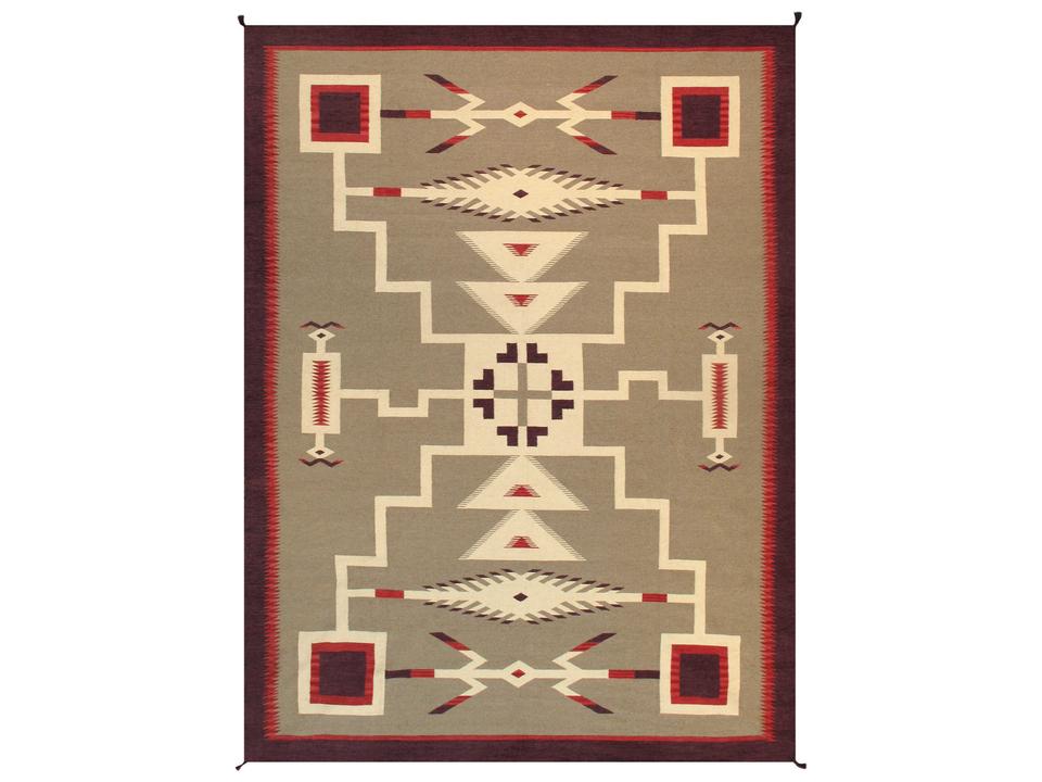 Tuscany Southwestern Wool Area Rug with Geometric Pattern