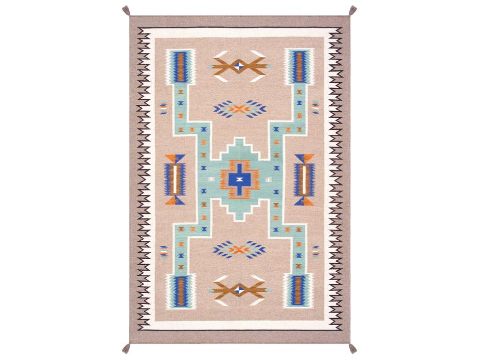 Tuscany Flatweave Southwestern Area Rug in Mocha 6x9