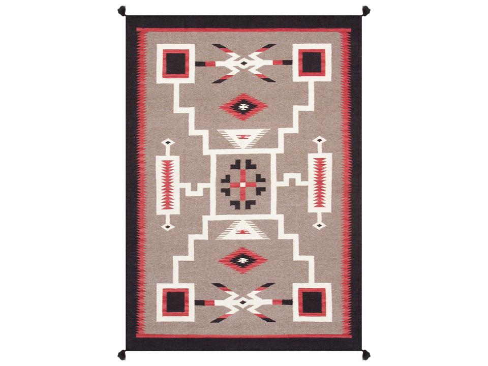 Tuscany 4'10" x 7' Flatweave Southwestern Wool Area Rug
