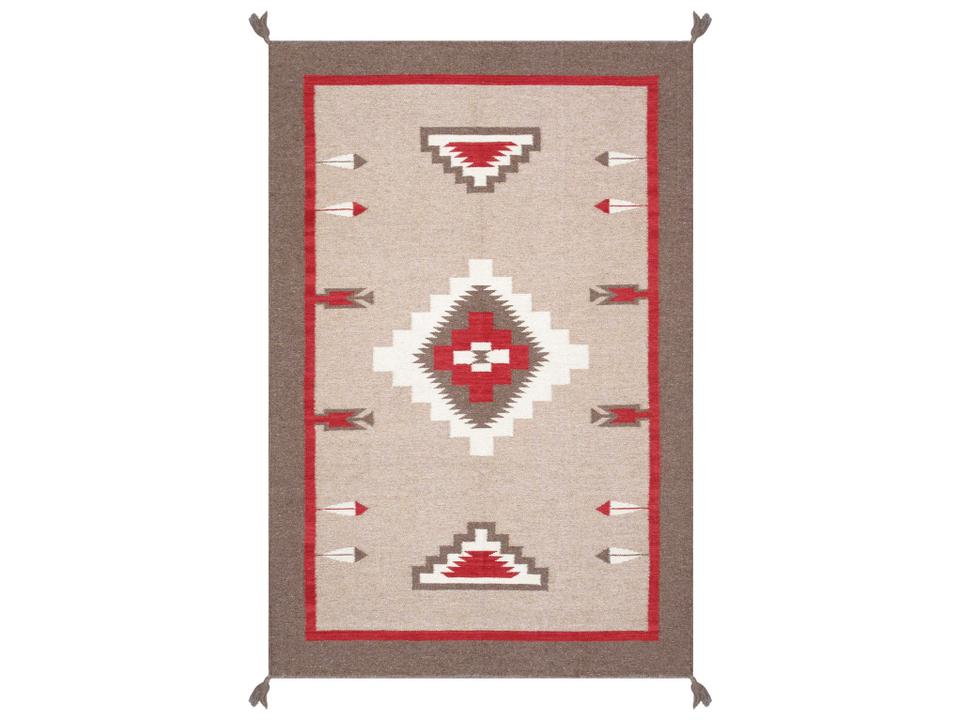 Tuscany Flatweave Southwestern Area Rug in Mocha Multi 3'10" x 6'0"