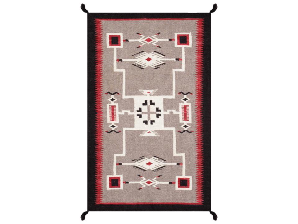 Tuscany Flatweave Southwestern Wool Area Rug in Mocha