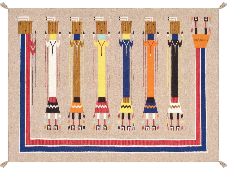 Tuscany 4'10" x 7' Southwestern Flatweave Wool Area Rug