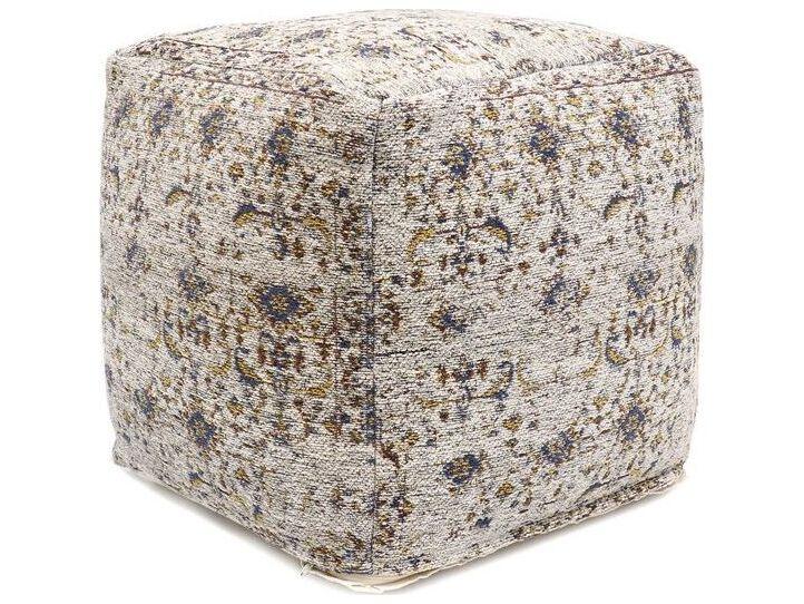Grand Canyon Upholstered Pouf in Toupe Multi Brown