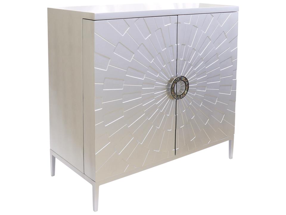 Calypso Luna Silver Accent Chest Modern Glamorous Cabinet