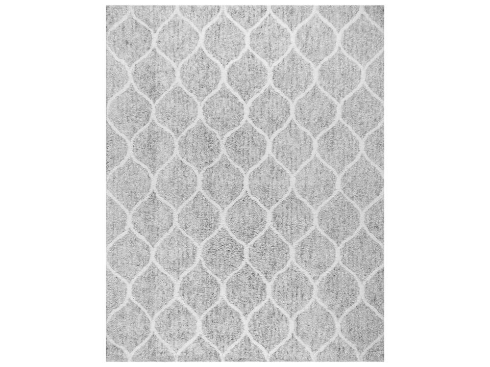 Paris Shag Moroccan Area Rug in Silver and Ivory