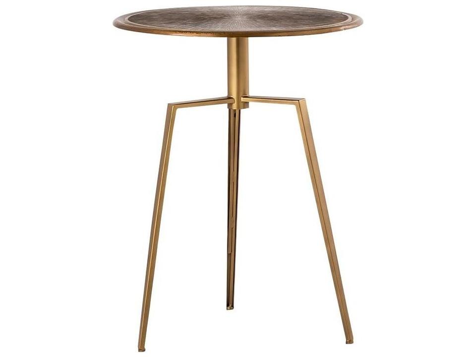 Byzantine Delos Round Metal Antique Brass End Table